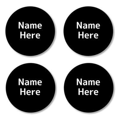 Single Colour Round Name Labels 30pk