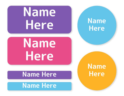 Multi Colour - Vivid Mixed Name Label Pack