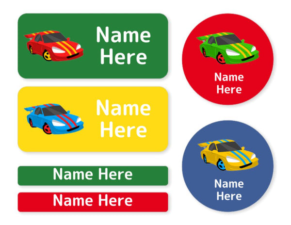 Racing Car Mixed Name Label Pack