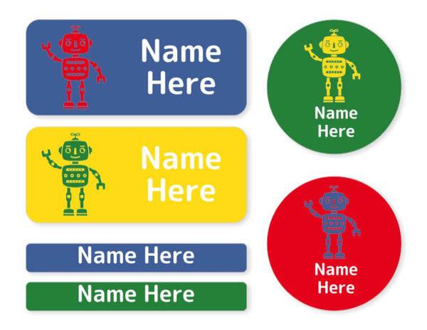 Robot Mixed Name Label Pack