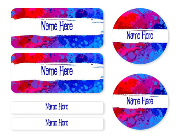 Splatter Mixed Name Label Pack