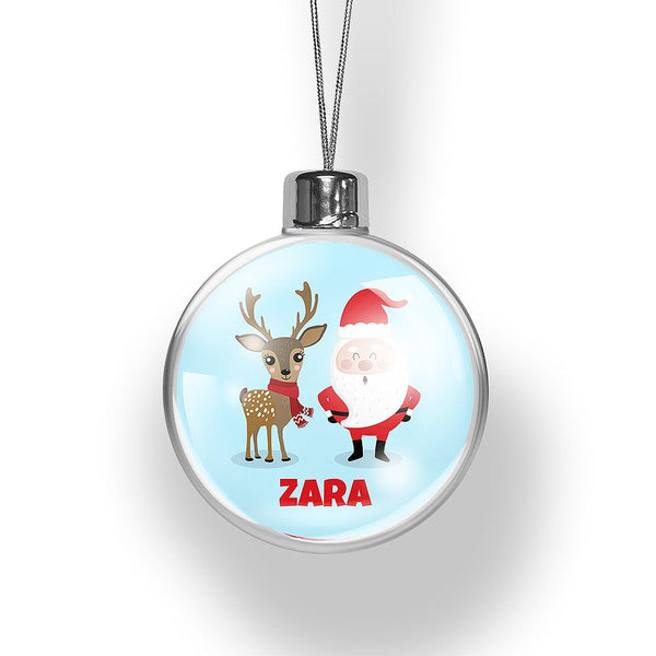 Santa & Reindeer Christmas Bauble