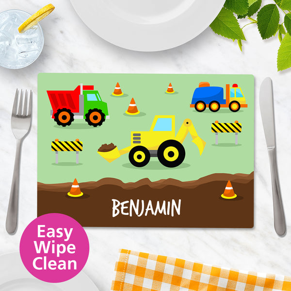 Construction Wipe Clean Placemat - Small