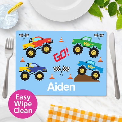 Monster Truck Wipe Clean Placemat - Large