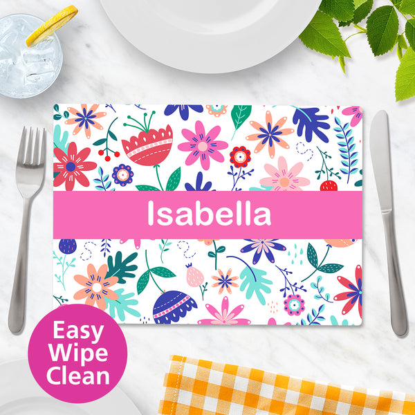 Flower Wipe Clean Placemat - Large