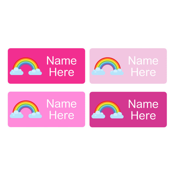 Rainbow Rectangle Name Labels 32pk