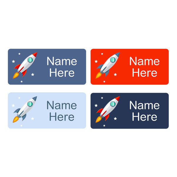 Rocket Rectangle Name Labels 32pk