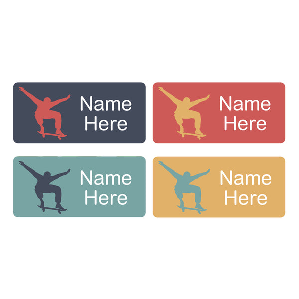 Skater Rectangle Name Labels 32pk