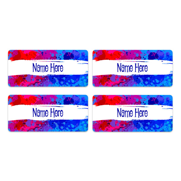 Splatter Rectangle Name Labels 32pk