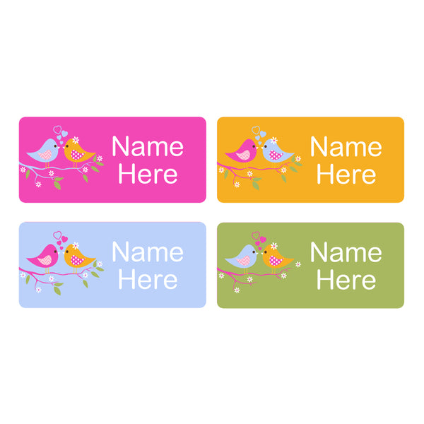 Two Birds Rectangle Name Labels 32pk