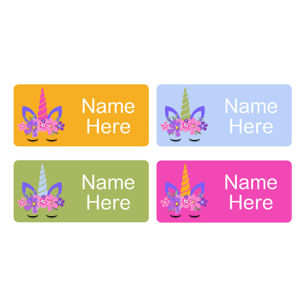 Unicorn Horn Rectangle Name Labels 32pk