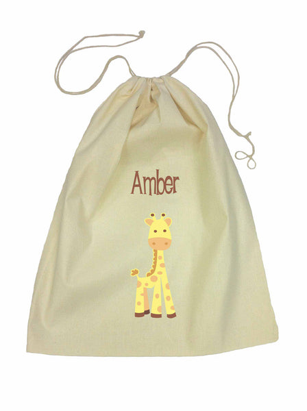 Calico Drawstring Bag - Giraffe