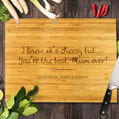 You're the Best Mum Ever Bamboo Cutting Board 12x16"