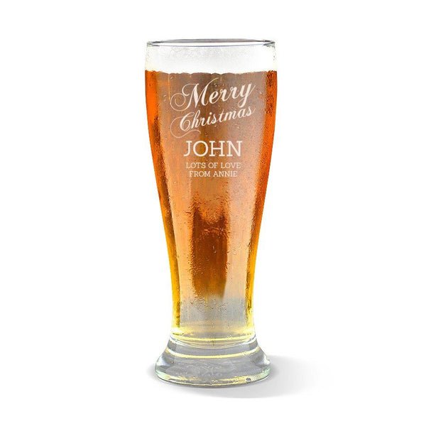 Merry Christmas Premium 285ml Beer Glass