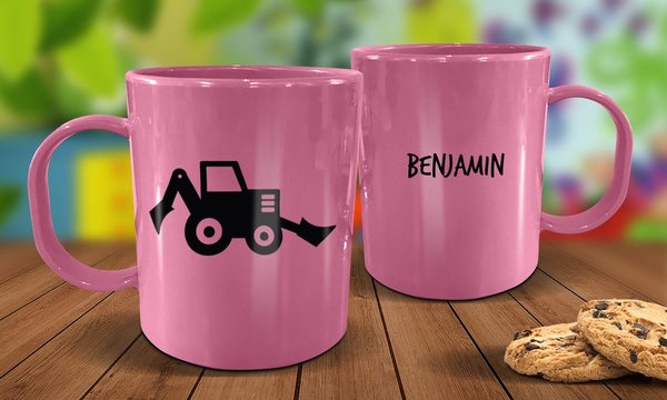 Little Digger Plastic Mug - Pink