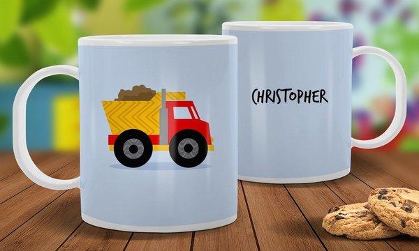 Truck White Plastic Mug