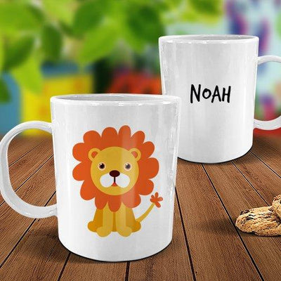 Lion White Plastic Mug