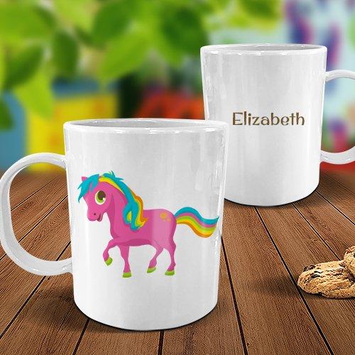 Pony White Plastic Mug