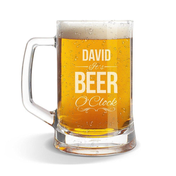 Beer O'Clock Glass Beer Mug