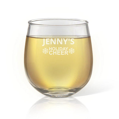 Holiday Cheer Stemless Wine Glass