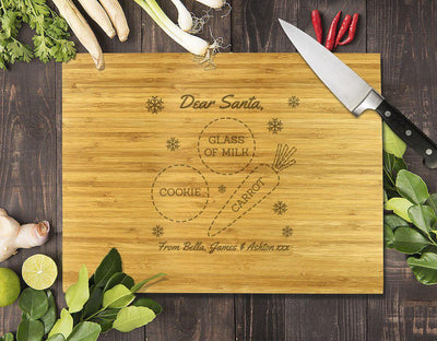 Santa Bamboo Cutting Board 8x11"