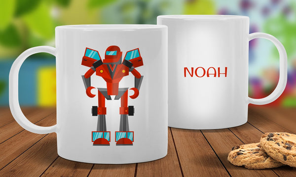 Robot White Plastic Mug