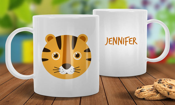 Tiger White Plastic Mug